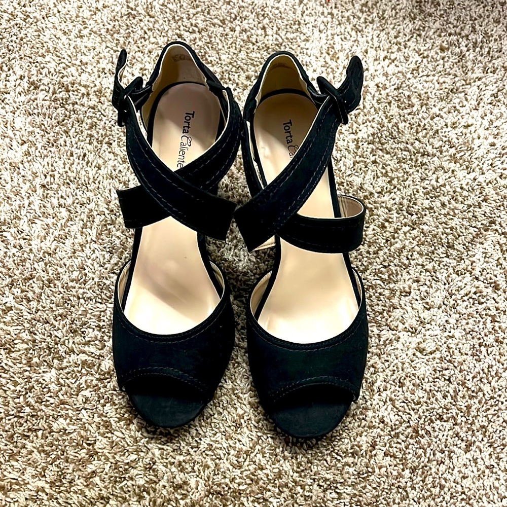 High inch black heels